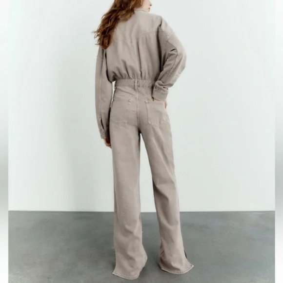 ZARA TRF LONG DENIM JUMPSUIT - Picture 7 of 10